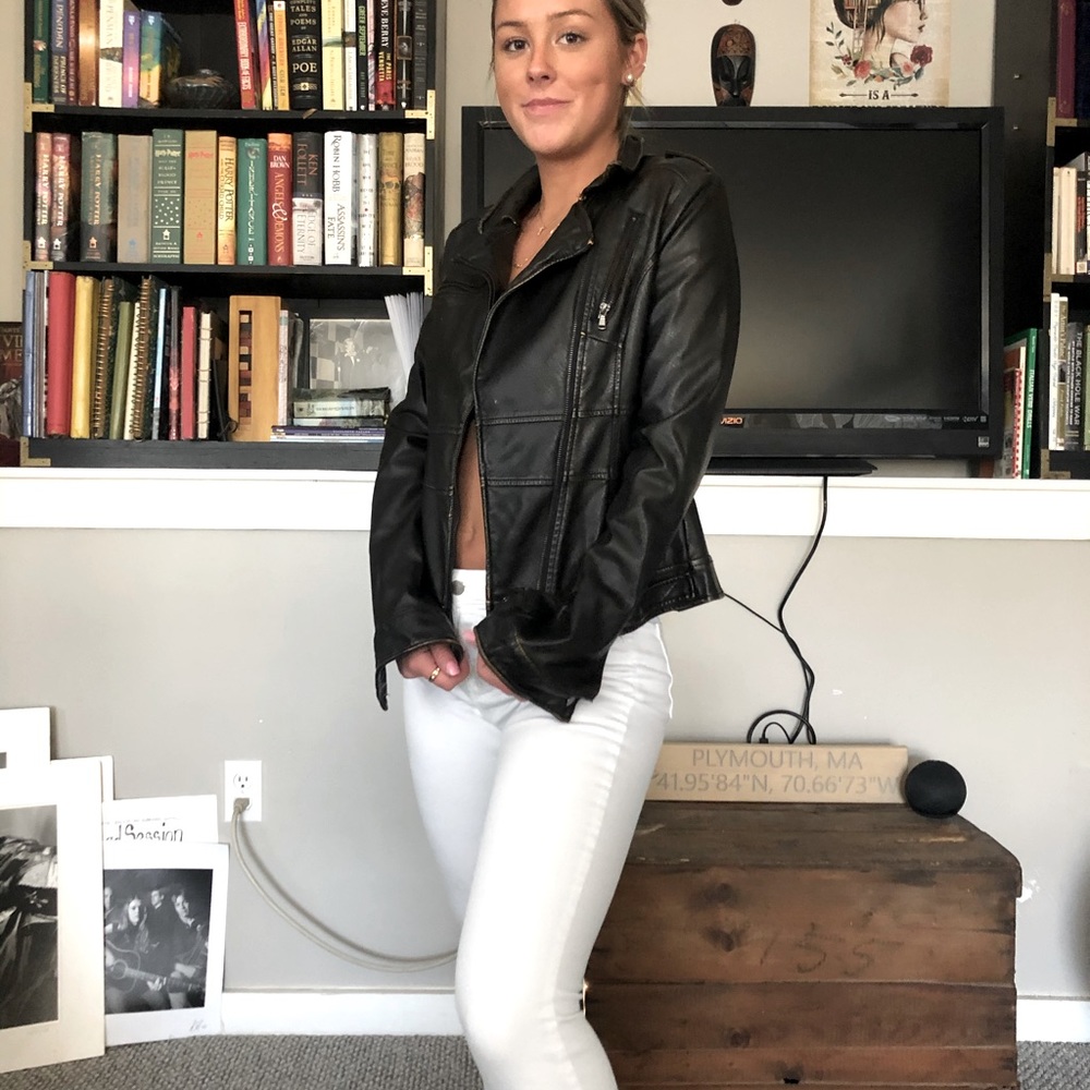 Vegan “leather” jacket.